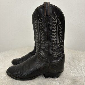 VTG 70s Tony Lama Men’s Brown Embroidered Western Cowboy Boots Sz Code 5110 /11E